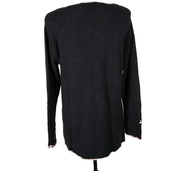 VTG WORTHINGTON Embroidered Sweater Pullover Floral Sz M Pearls Crochet Edges - Picture 3 of 12